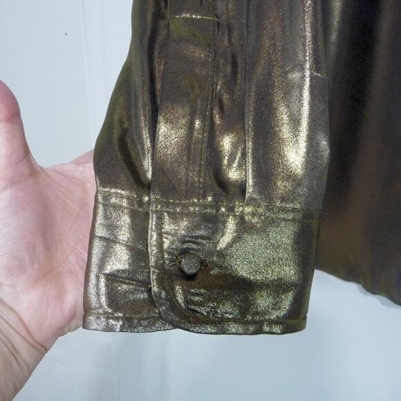 Lauren Ralph Lauren Gold Metallic Shirt 1X - Picture 6 of 6